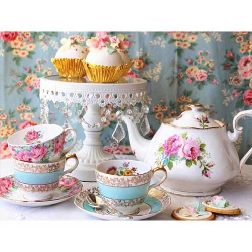 Diamantové maľovanie porcelánový servis